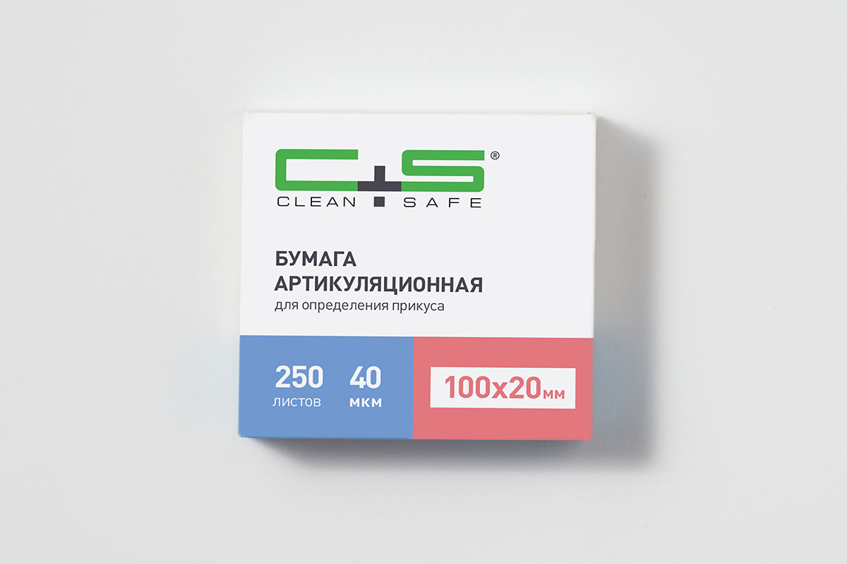фото CLEAN+SAFE Straight Double-Sided Articulation Paper, 40 µm, 250 Sheets 